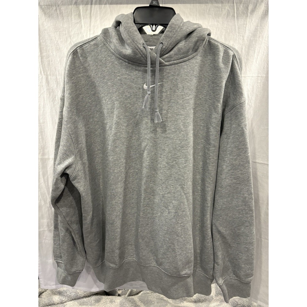 Nike Hoodie Men's Medium Gray Pullover Sweatshirt Embroidered Swoosh